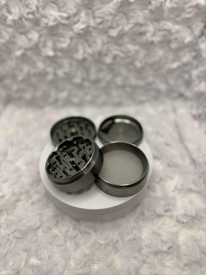 Sleek 48mm Dark Grey Herb Grinder – Powerful and Refined