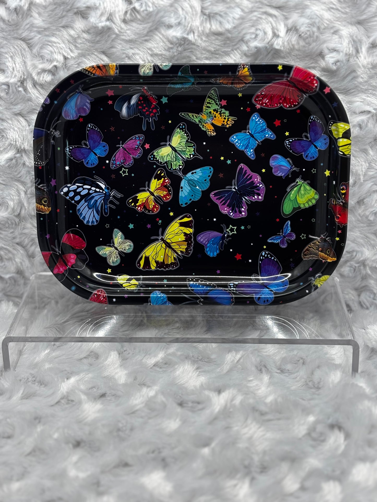 Midnight Butterfly Rolling Tray