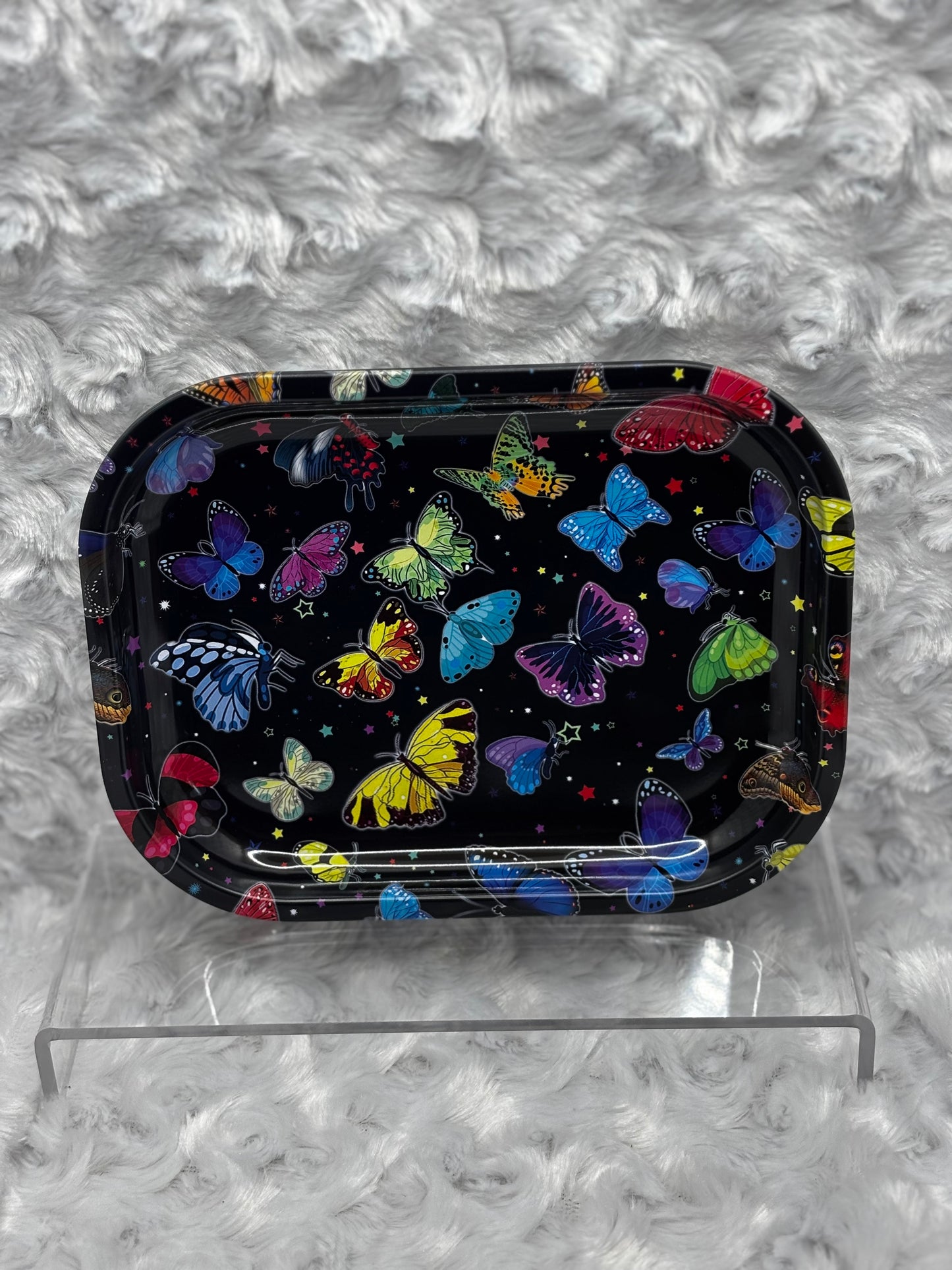 Midnight Butterfly Rolling Tray