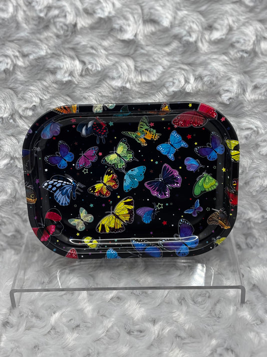 Midnight Butterfly Rolling Tray